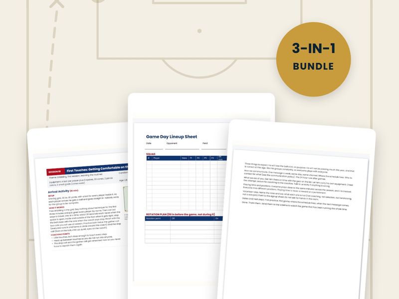 Pages from the U8 coach season bundle